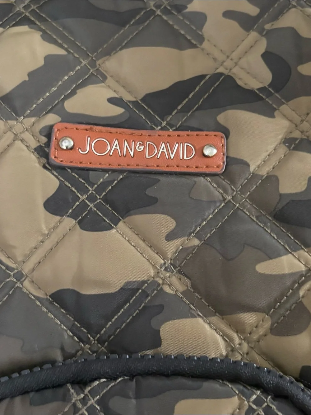 Joan & David Quilted Camo Nylon Weekender Travel Bag Large Tote w/Clear Pouch